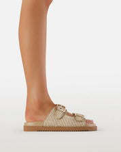 BILLINI AVALYNN RAFFIA PLATFORM SLIDES - NATURAL RAFFIA