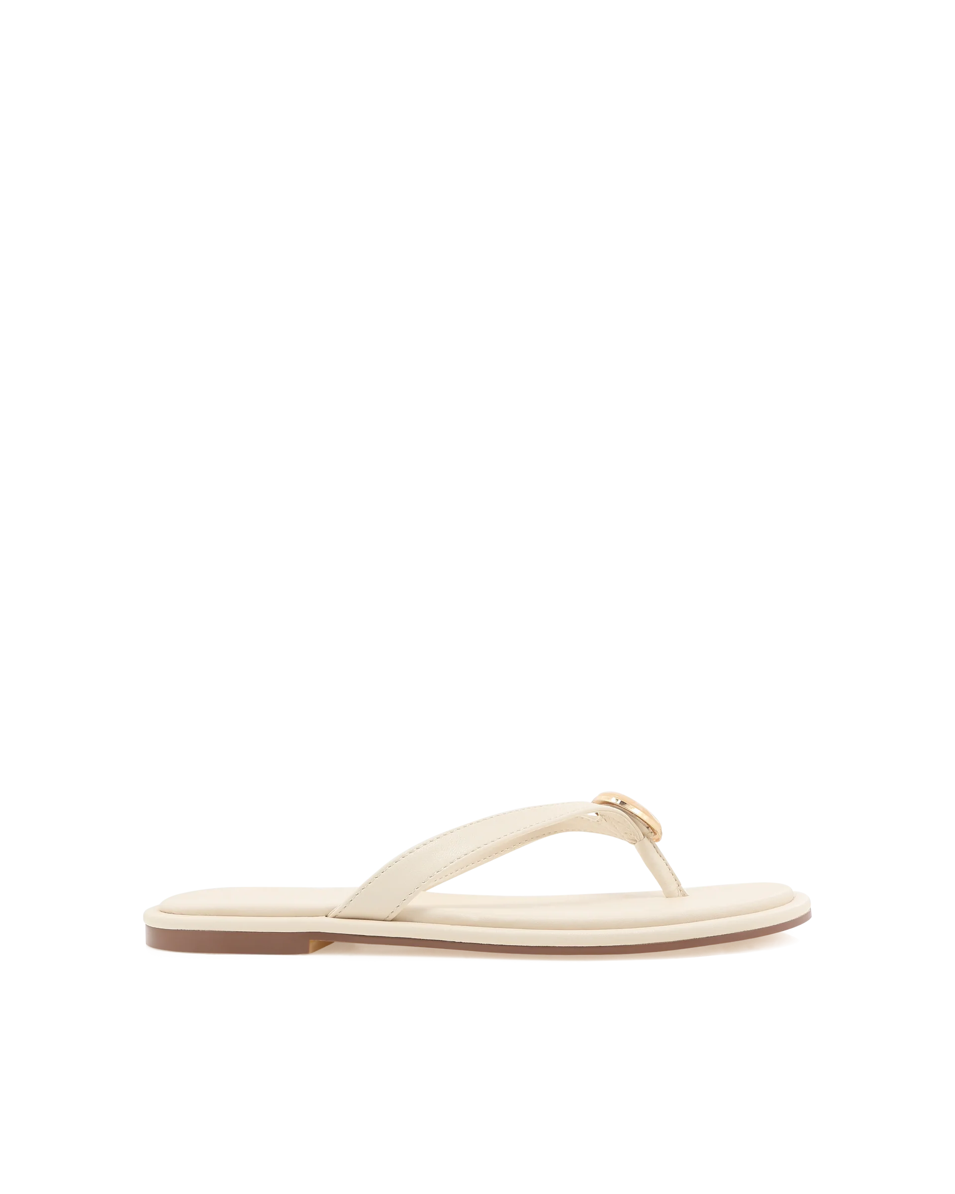 BILLINI BRYDIE EMBELLISHED THONG SANDALS - BONE