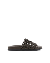 BILLINI CALLIOPE WOVEN SLIDE SANDALS - DARK CACAO