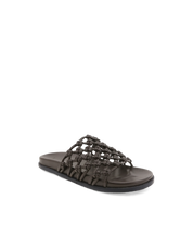 BILLINI CALLIOPE WOVEN SLIDE SANDALS - DARK CACAO