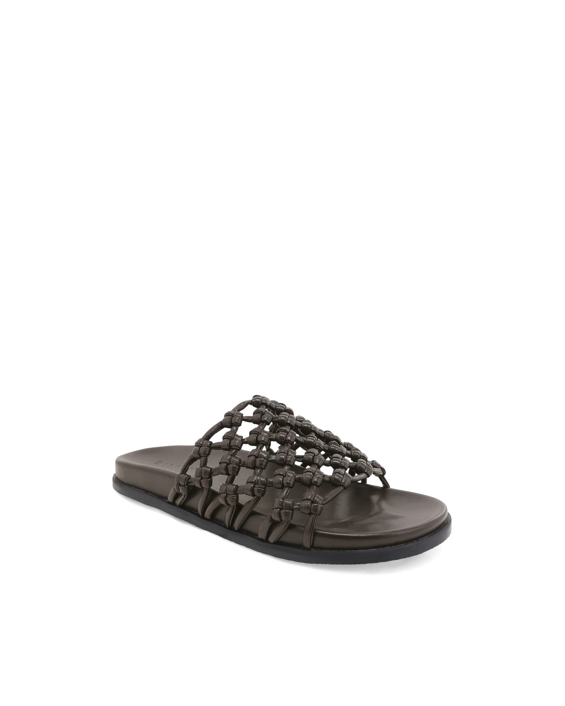 BILLINI CALLIOPE WOVEN SLIDE SANDALS - DARK CACAO