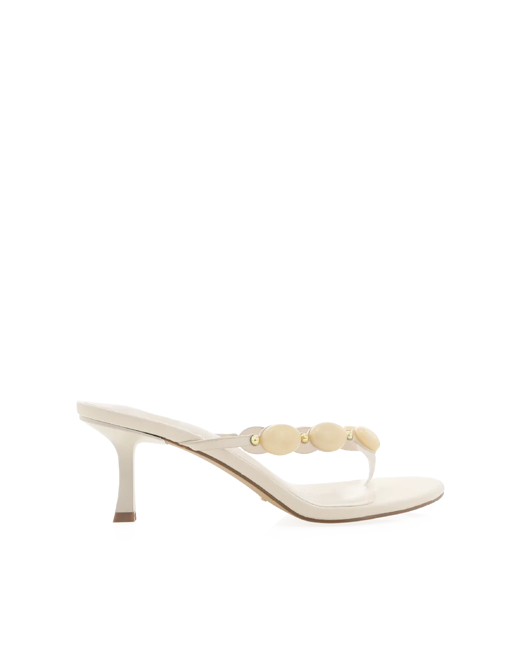 BILLINI GEMA GEM THONG HEELS - BONE