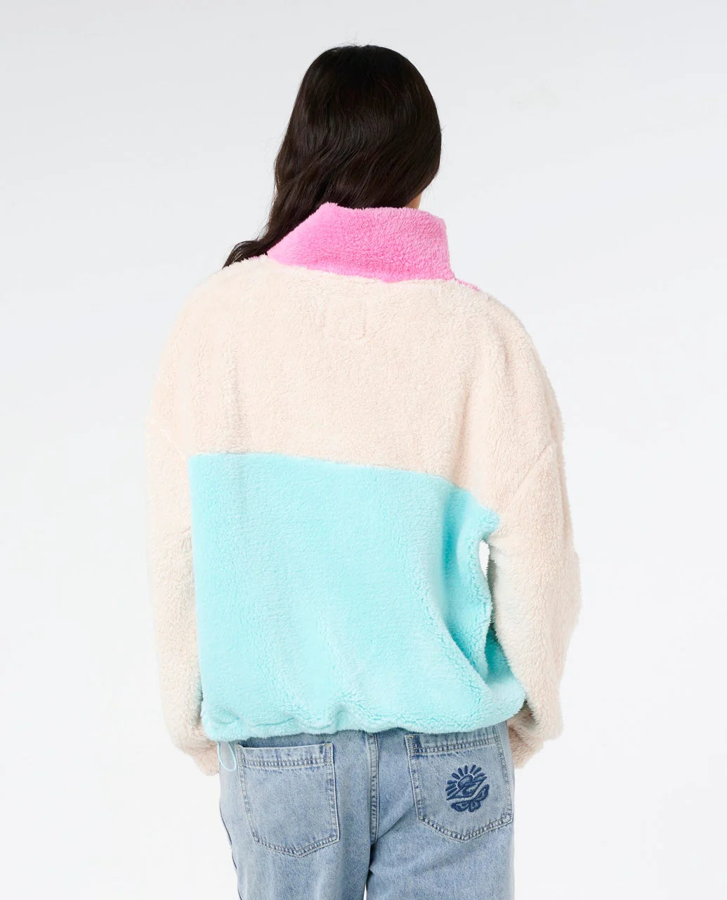 RIP CURL BLOCK PARTY II ZIP THROUGH POLAR FLEECE – BONE