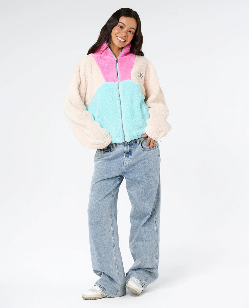 RIP CURL BLOCK PARTY II ZIP THROUGH POLAR FLEECE – BONE