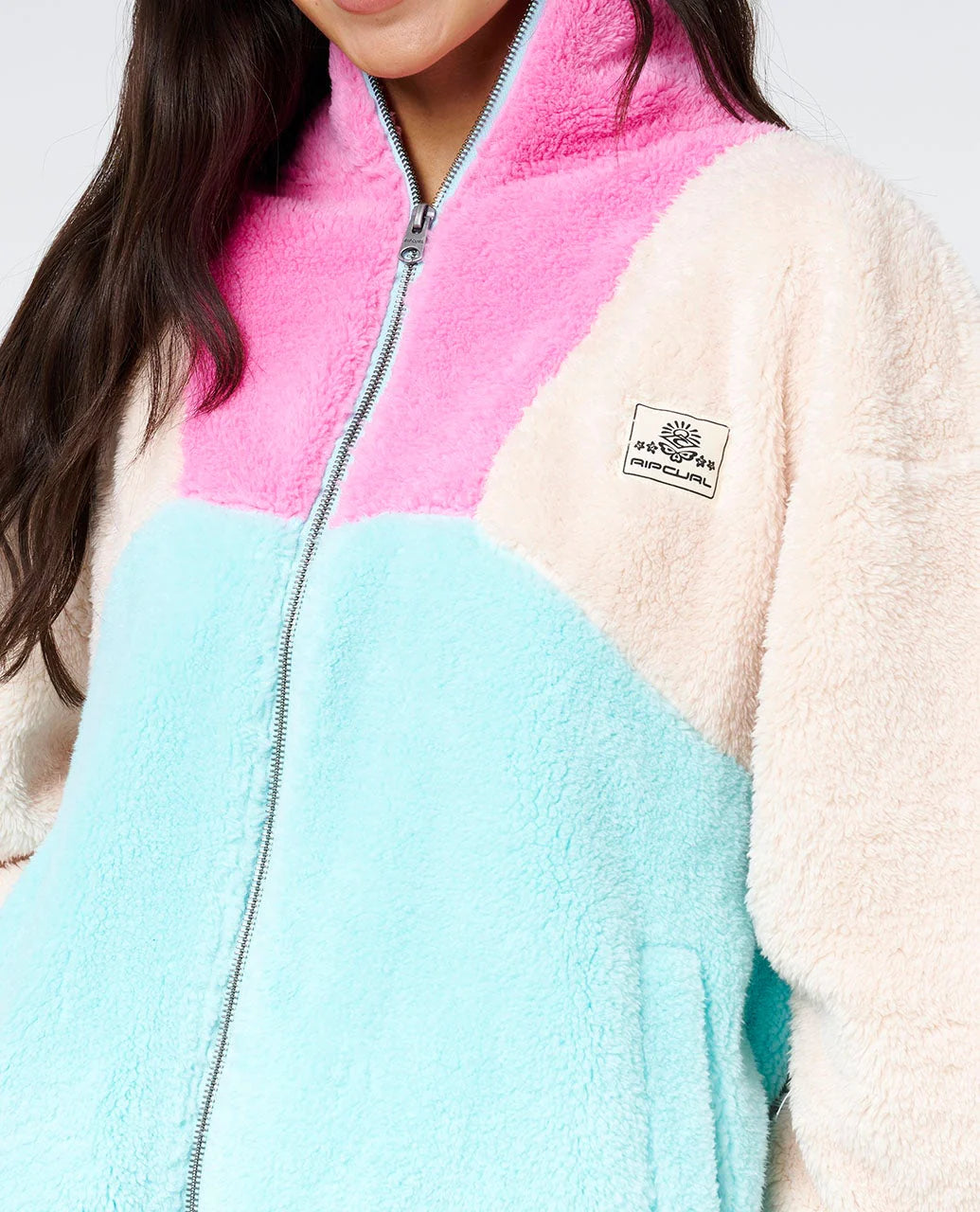 RIP CURL BLOCK PARTY II ZIP THROUGH POLAR FLEECE – BONE