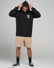 THE MAD HUEYS BOGEYMAN HOODED PULLOVER MEN’S FLEECE HOODIE GLOW PRINT BLACK