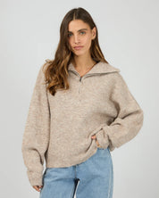 SILENT THEORY BONNIE KNIT QUARTER ZIP JUMPER