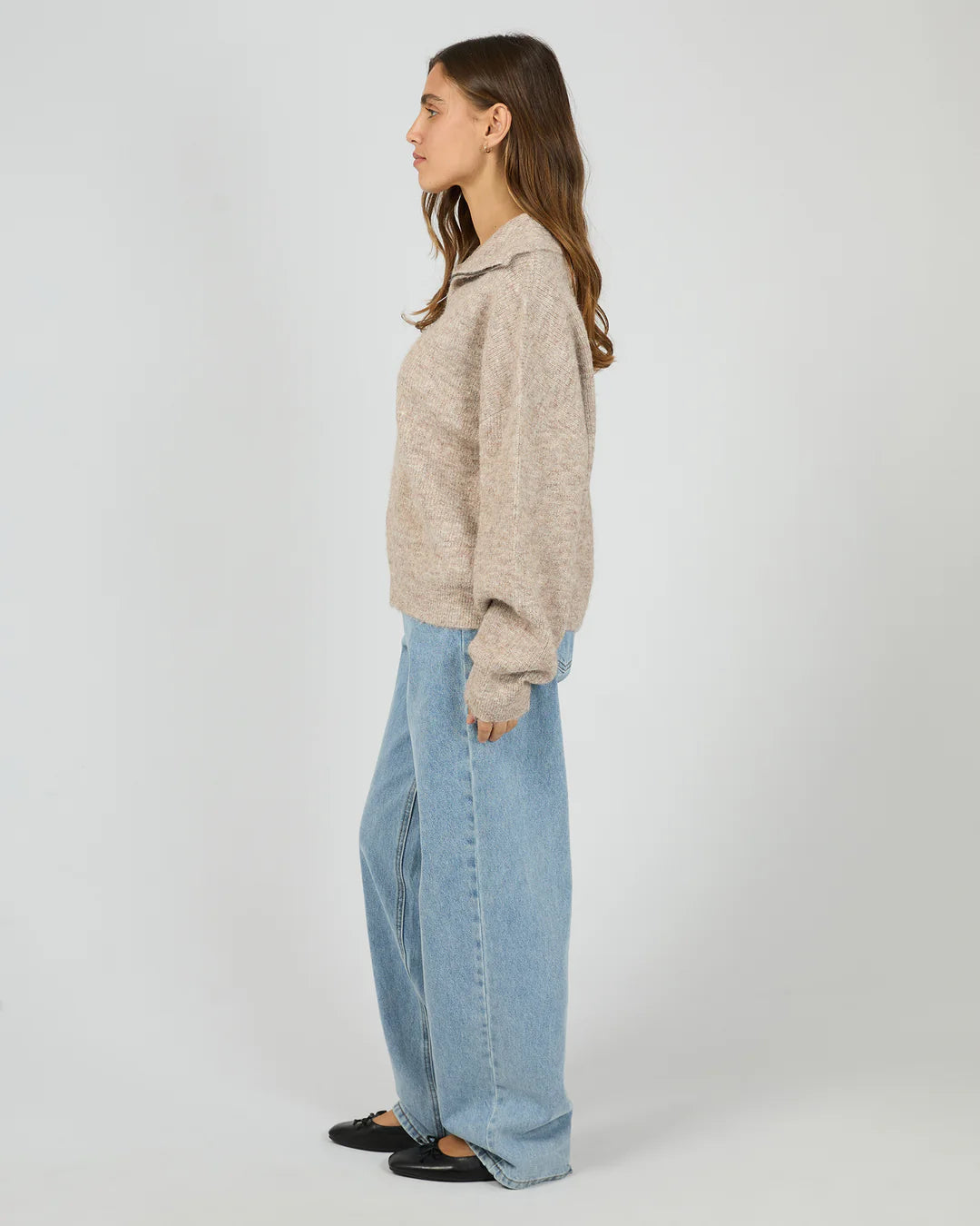 SILENT THEORY BONNIE KNIT QUARTER ZIP JUMPER