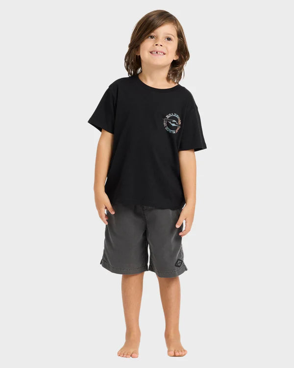 BILLABONG BOYS HOLLOW T SHIRT 2-7 BLACK SURF TEE