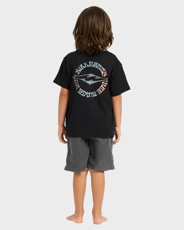 BILLABONG BOYS HOLLOW T SHIRT 2-7 BLACK SURF TEE