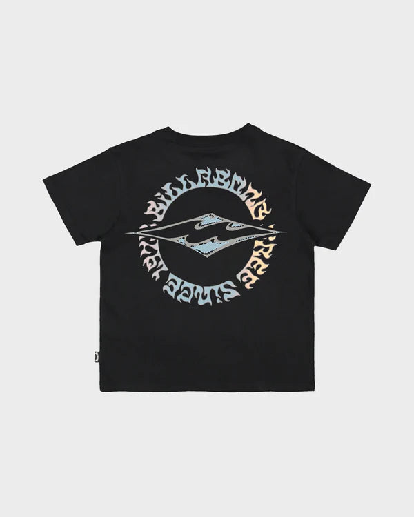 BILLABONG BOYS HOLLOW T SHIRT 2-7 BLACK SURF TEE