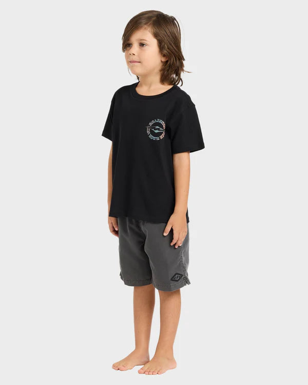 BILLABONG BOYS HOLLOW T SHIRT 2-7 BLACK SURF TEE