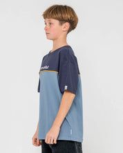 RUSTY BOYS INFINITY GRAPHIC TEE SURF STREET T-SHIRT DEEP SMOKE BLUE