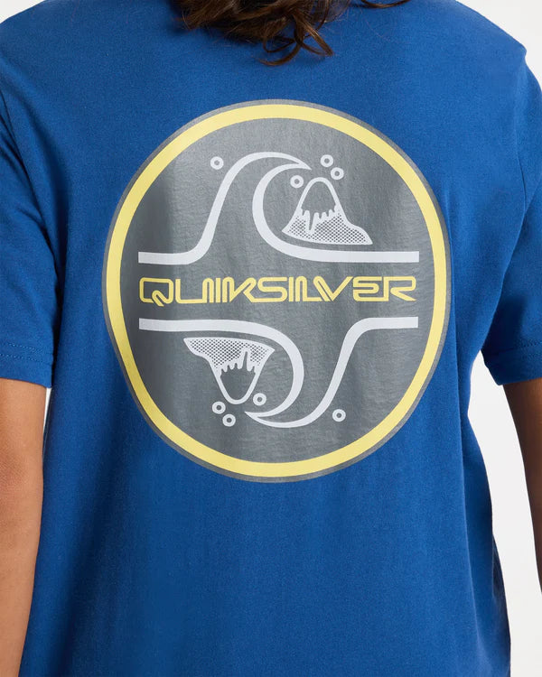 QUIKSILVER BOYS SEQUEL T-SHIRT SURF GRAPHIC EVERYDAY TEE MONACO BLUE