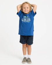 QUIKSILVER BOYS SHADEY DAYS T SHIRT 2-7 MONACO BLUE SURF TEE