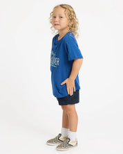 QUIKSILVER BOYS SHADEY DAYS T SHIRT 2-7 MONACO BLUE SURF TEE