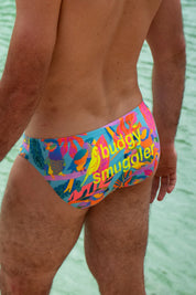 BUDGY SMUGGLERS TECHNO PARROTS CLASSIC MEN’S SWIM BRIEF – AUSTRALIA-MADE