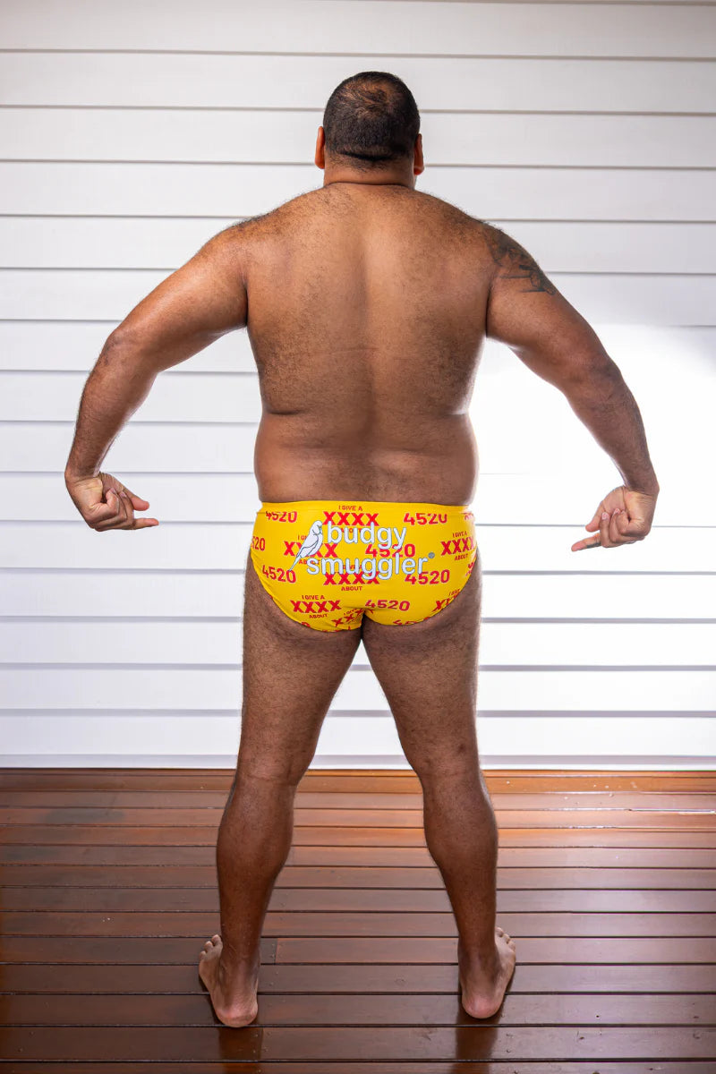 BUDGY SMUGGLERS XXXX LOGO CUSTOM MEN’S SWIM BRIEF – YEPPOON 4703 EDITION