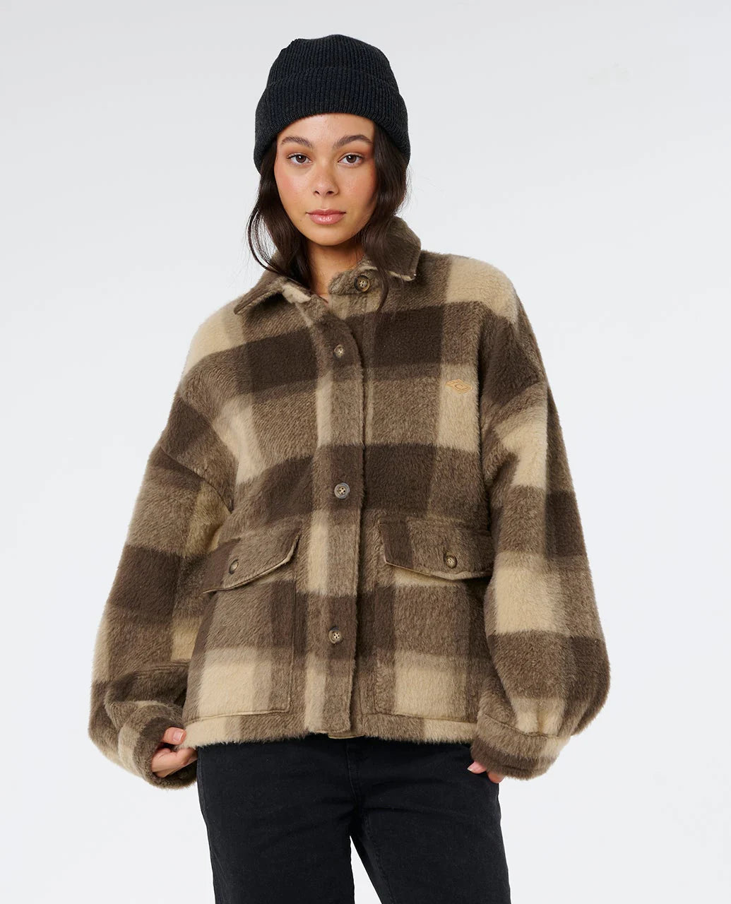 RIP CURL CALA NIGHTS CHECK JACKET – KHAKI