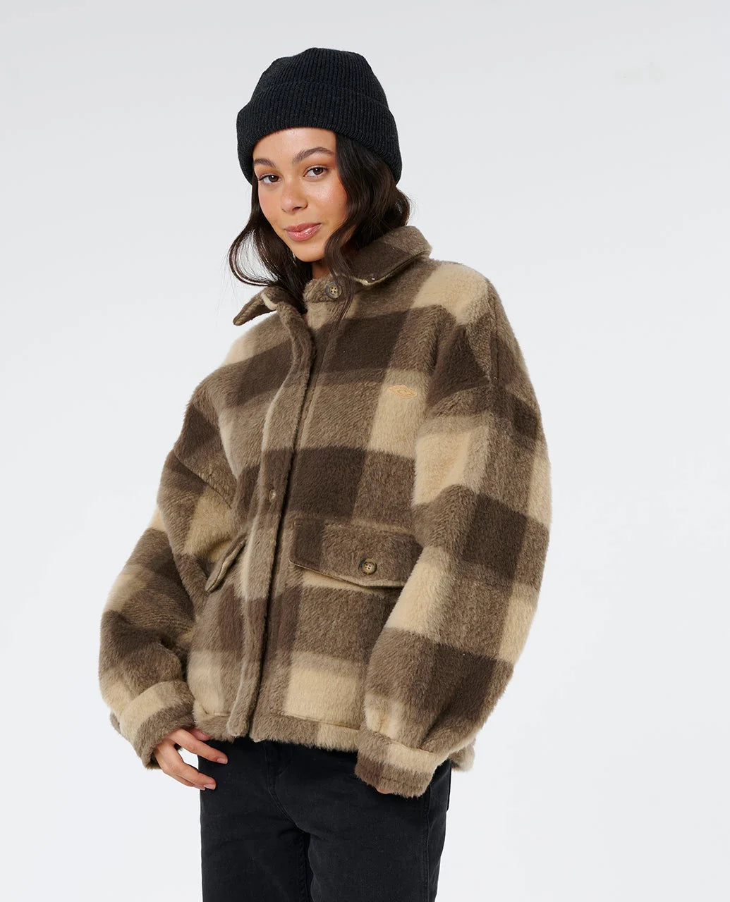 RIP CURL CALA NIGHTS CHECK JACKET – KHAKI