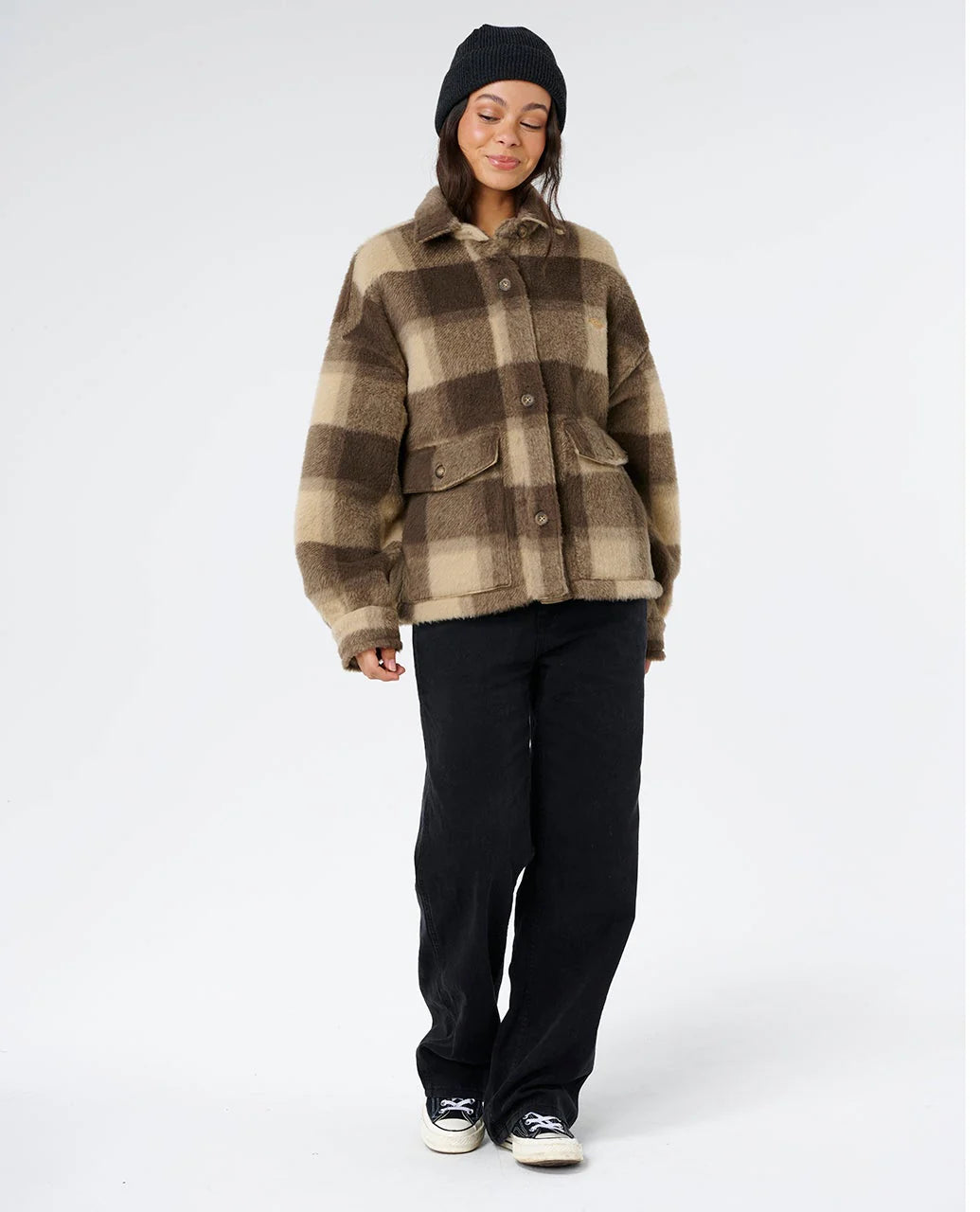 RIP CURL CALA NIGHTS CHECK JACKET – KHAKI