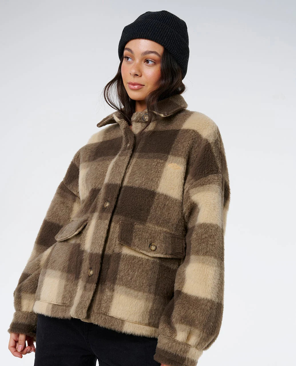 RIP CURL CALA NIGHTS CHECK JACKET – KHAKI