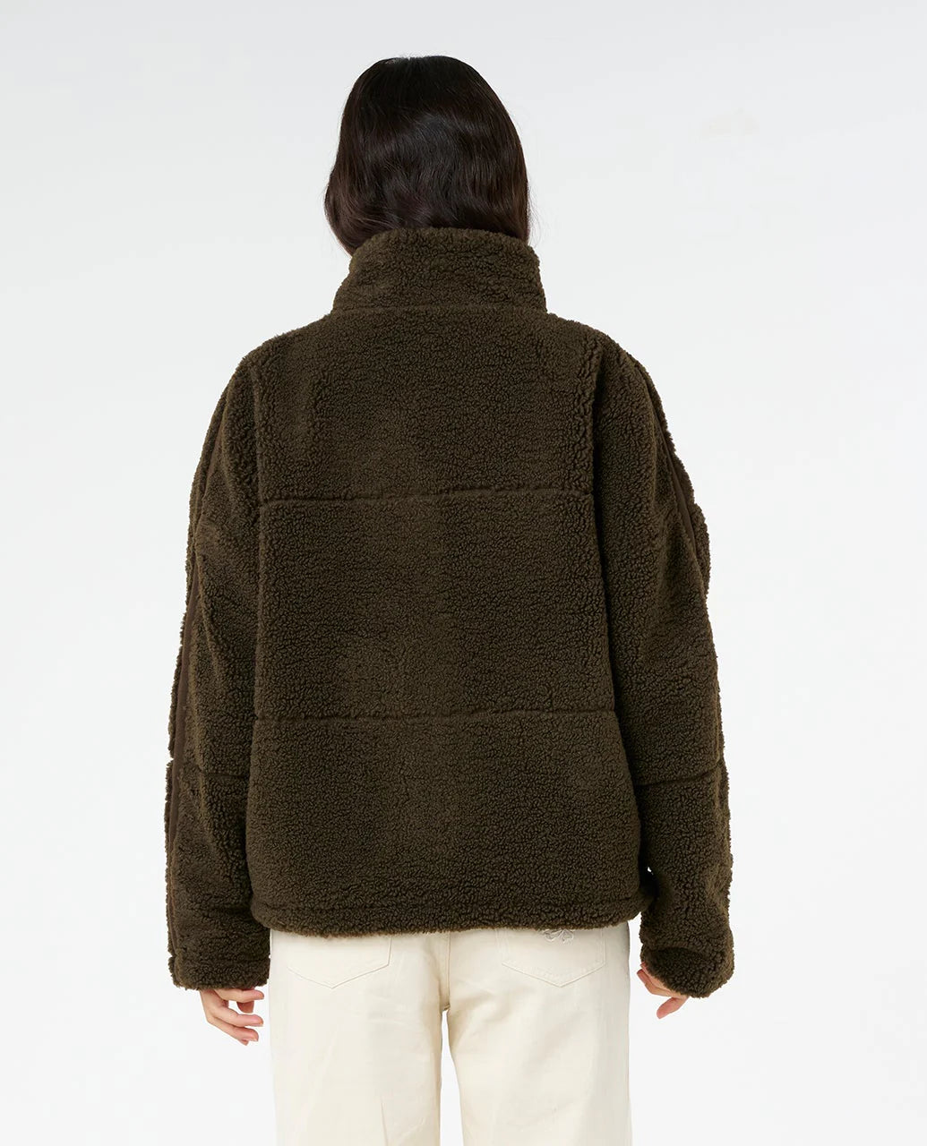 RIP CURL CALA NIGHTS SHERPA JACKET – BLACK OLIVE