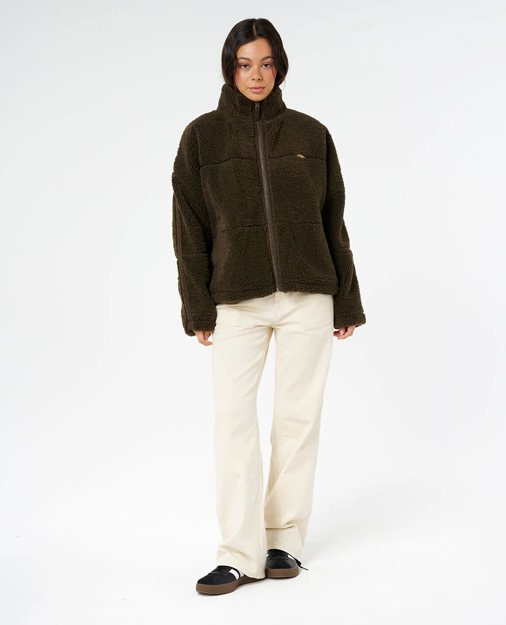 RIP CURL CALA NIGHTS SHERPA JACKET – BLACK OLIVE