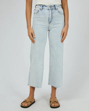 ALL ABOUT EVE CHARLIE HIGH RISE WIDE LEG JEAN BLEACH WOMENS DENIM