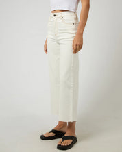 ALL ABOUT EVE CHARLIE HIGH RISE WIDE LEG JEAN VINTAGE WHITE WOMENS DENIM