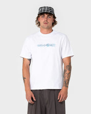 RUSTY CHECK WISE GRAPHIC SLIM TEE WHITE
