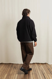 RHYTHM CHECKERED FLEECE QUARTER ZIP BLACK
