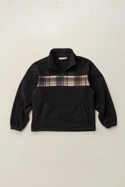 RHYTHM CHECKERED FLEECE QUARTER ZIP BLACK