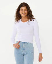 RIP CURL CLASSIC RIBBED LONG SLEEVE TEE OPTICAL WHITE