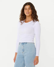 RIP CURL CLASSIC RIBBED LONG SLEEVE TEE OPTICAL WHITE