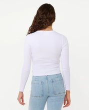 RIP CURL CLASSIC RIBBED LONG SLEEVE TEE OPTICAL WHITE