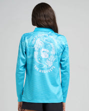 MAD HUEYS CLOSE CHEST WOMENS UPF 50+ FISHING JERSEY CANDY BLUE