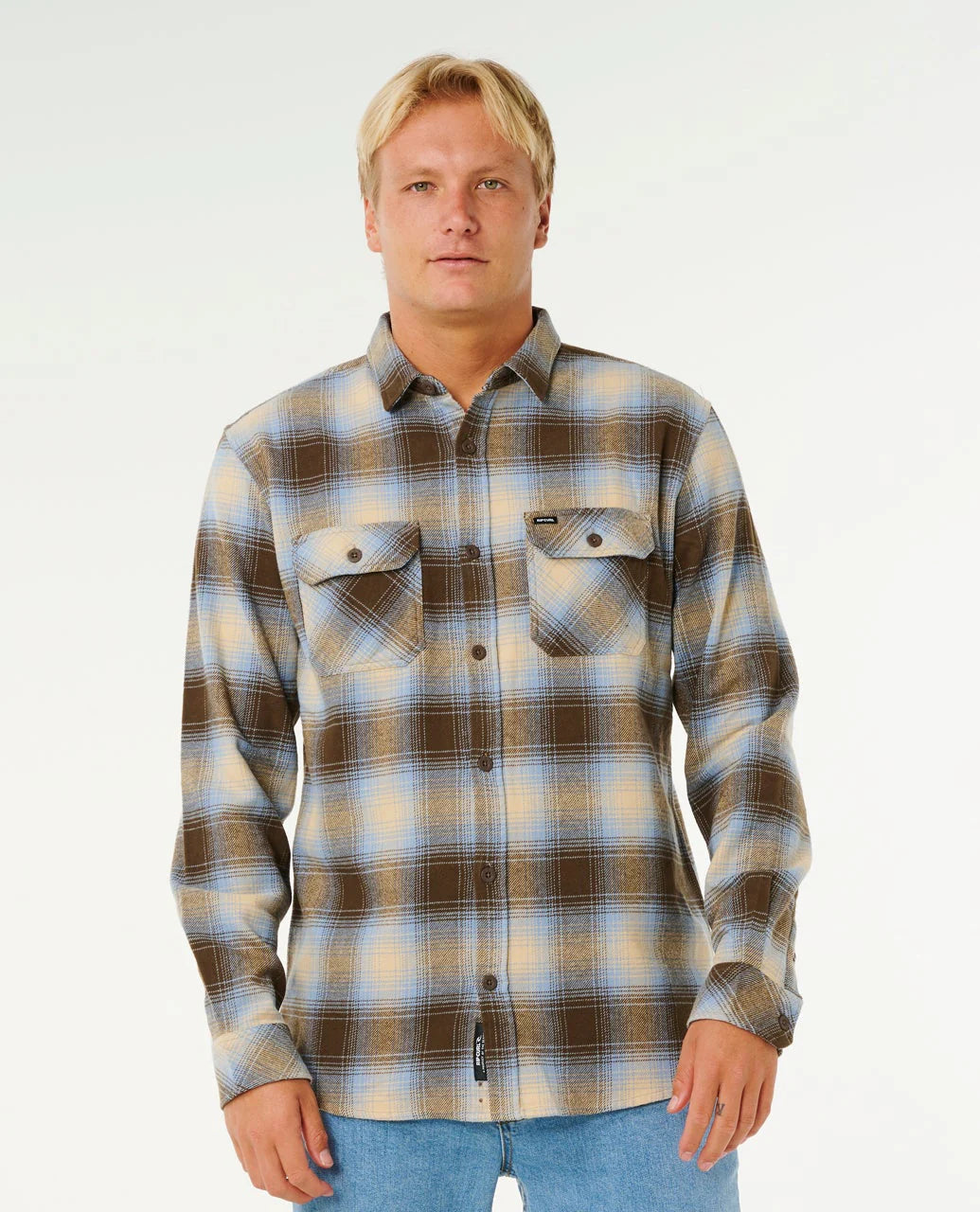 RIP CURL COUNT FLANNEL SHIRT BROWN BLUE
