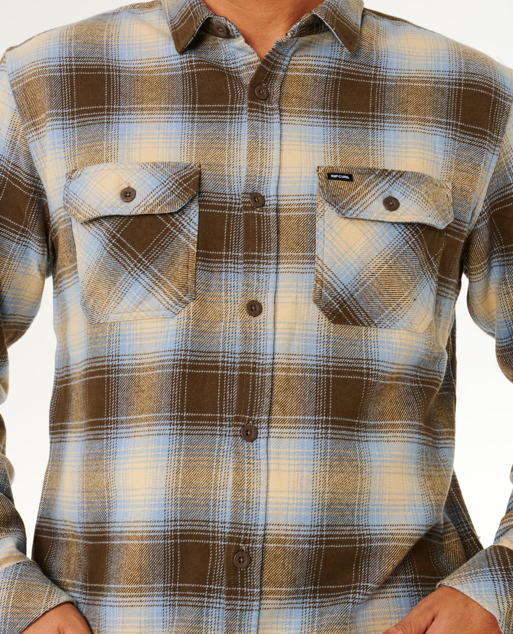 RIP CURL COUNT FLANNEL SHIRT BROWN BLUE