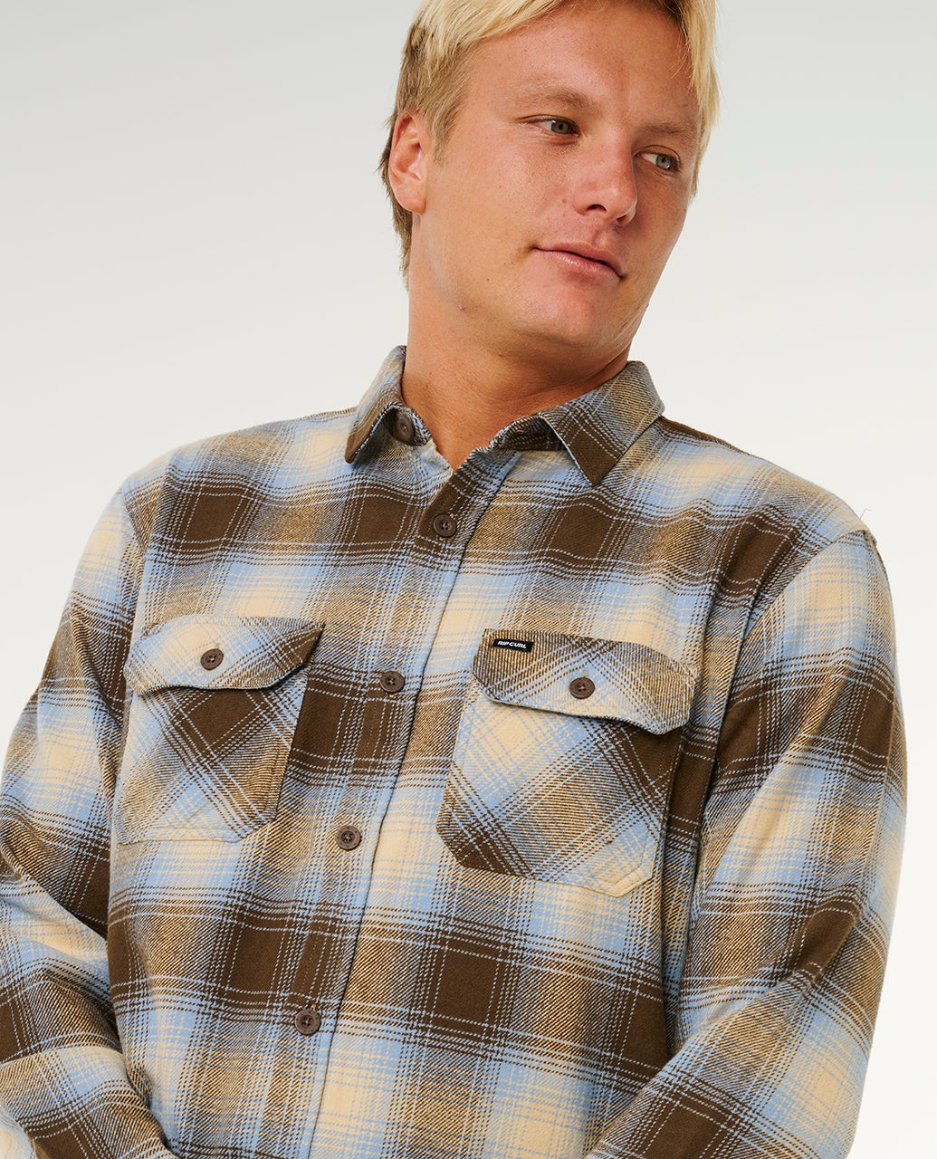 RIP CURL COUNT FLANNEL SHIRT BROWN BLUE