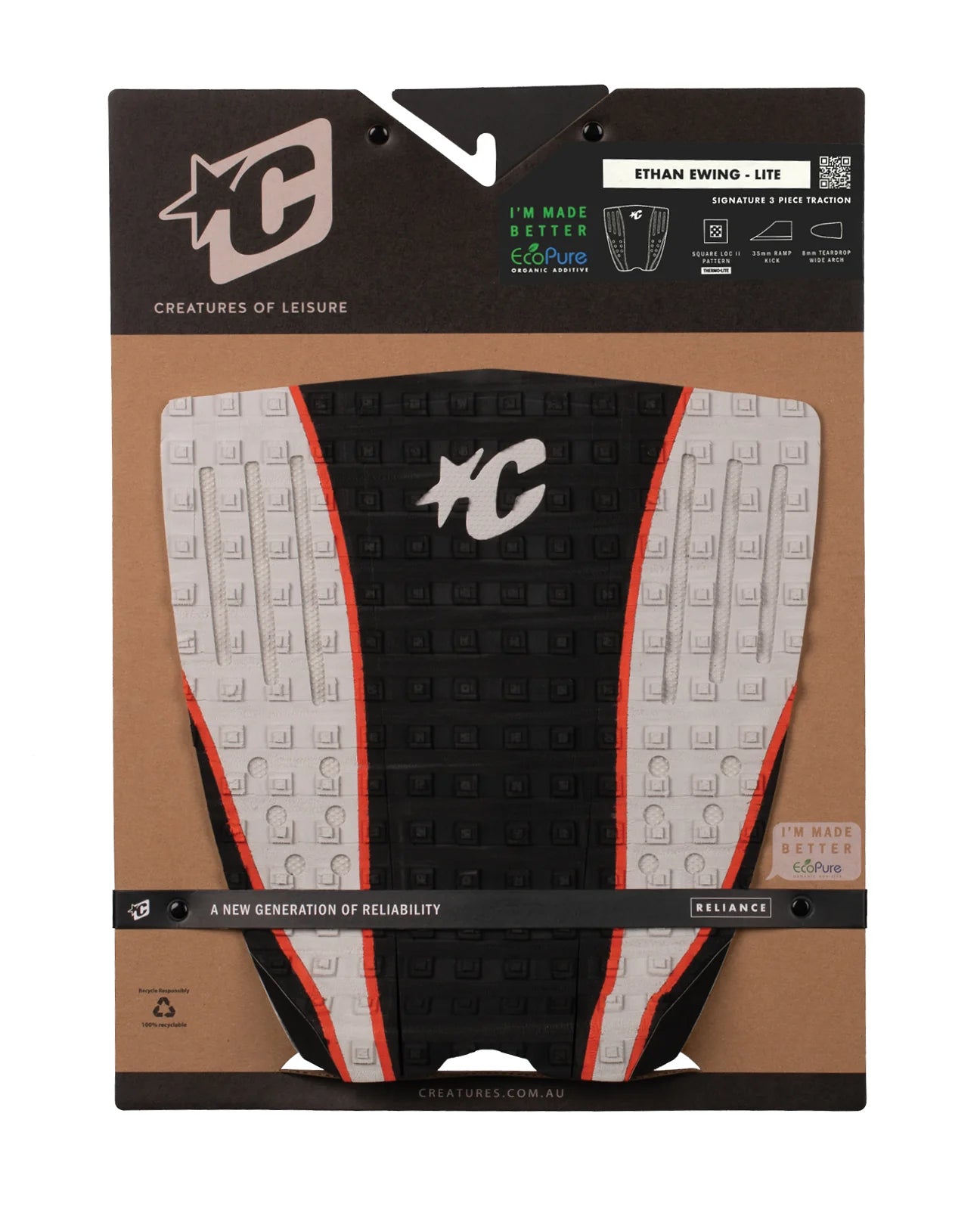 CREATURES OF LEISURE ETHAN EWING LITE SIGNATURE ECOPURE TRACTION PAD BLACK RED BONE PANEL