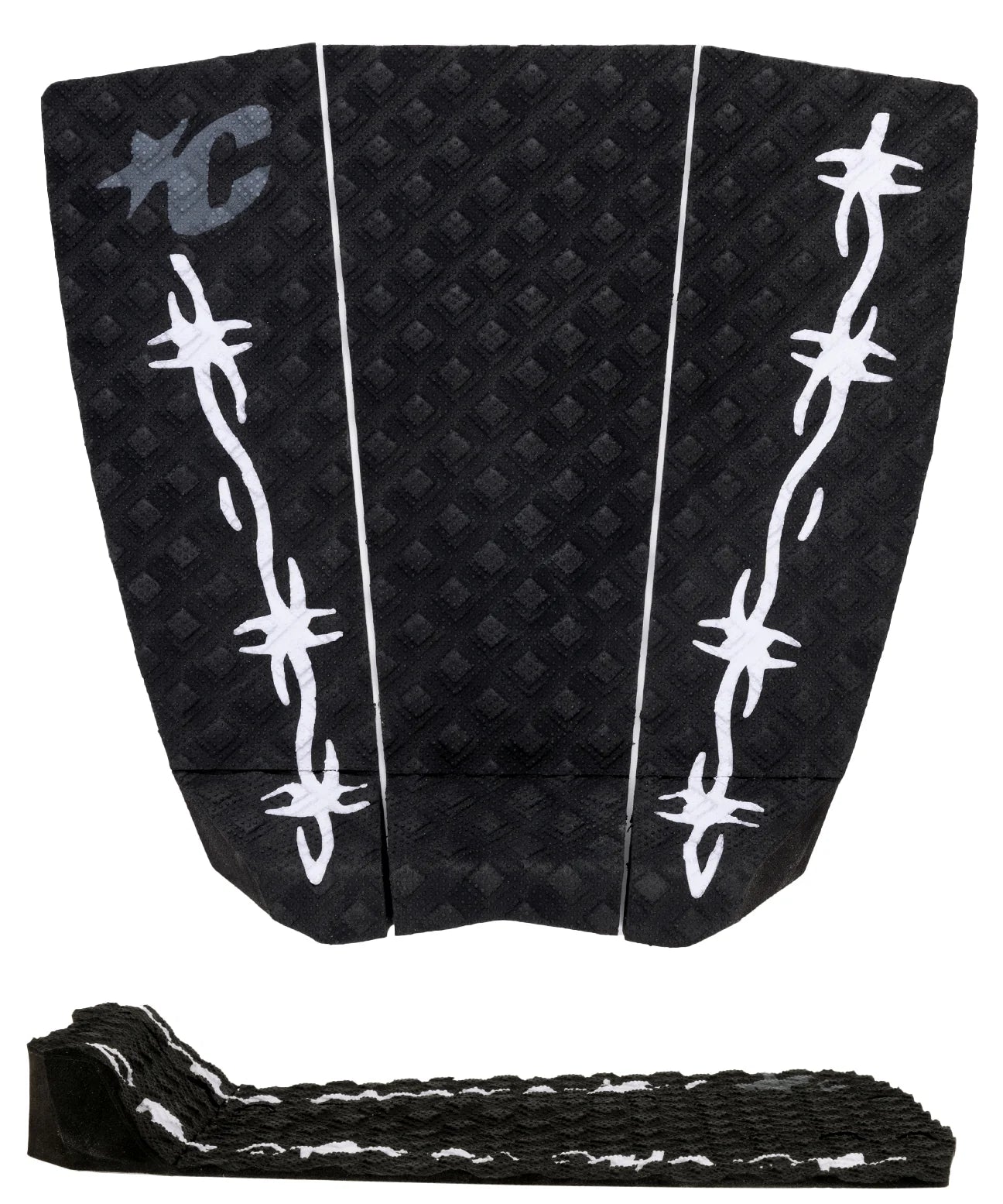 creatures-of-leisure-jack-freestone-lite-signature-ecopure-art-series-traction-pad-black-barbed-wire.webp