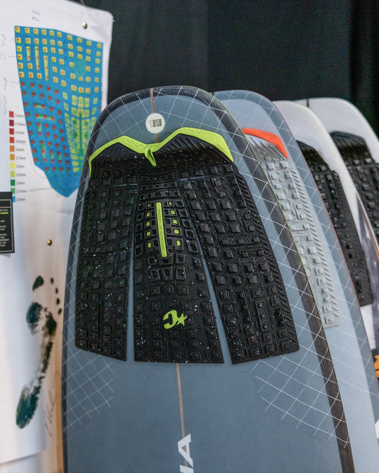 CREATURES OF LEISURE PROTO 1.4 SURFBOARD TRACTION PAD ECO BLACK SPECKLE LIME