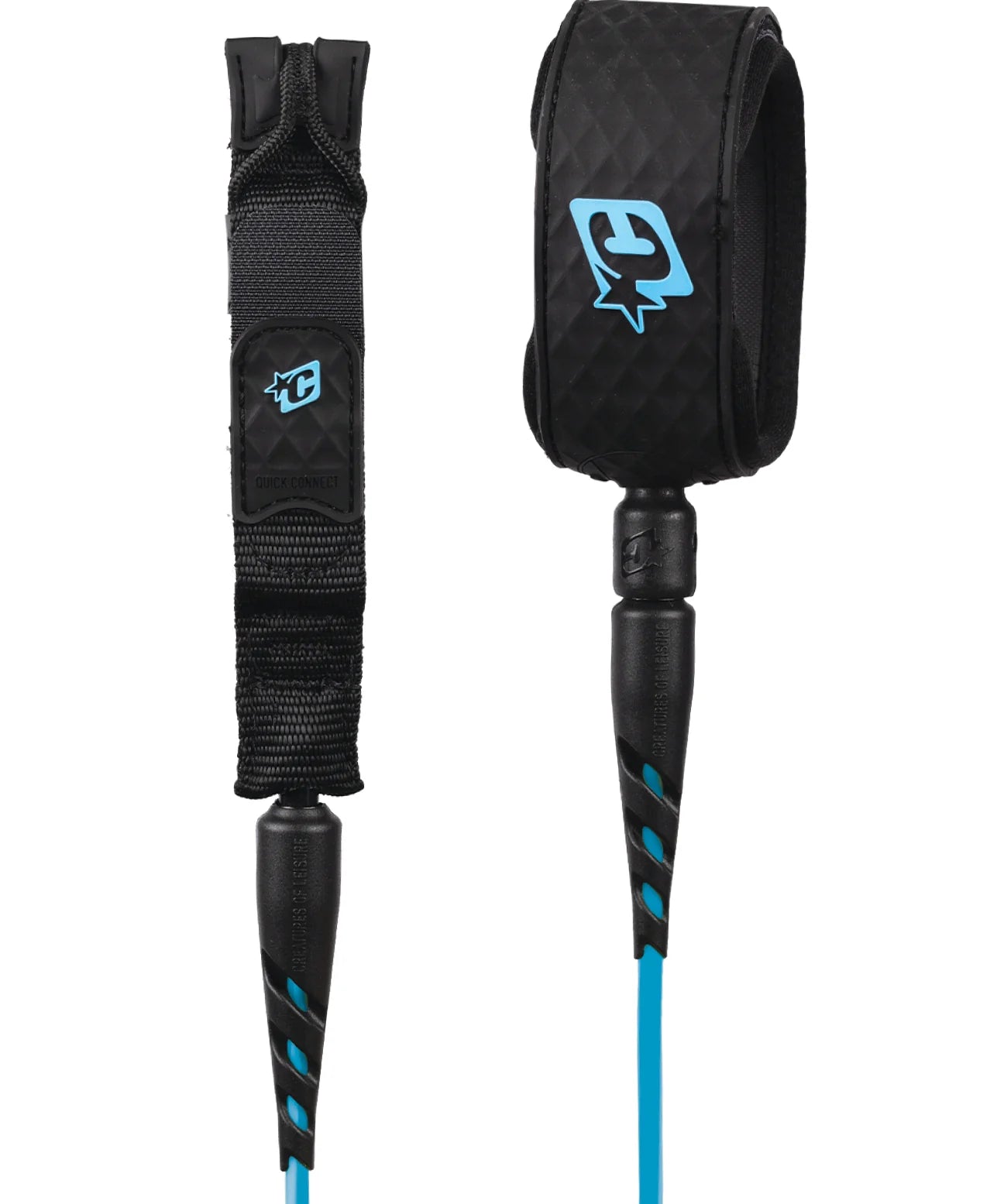 creatures-of-leisure-reliance-2-0-lite-duty-5ft-leash-cyan-twist-black.webp