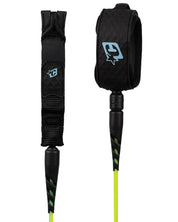 CREATURES OF LEISURE RELIANCE 2.0 LITE DUTY 5FT SLIM CUFF LEASH - PINE LIME TWIST BLACK