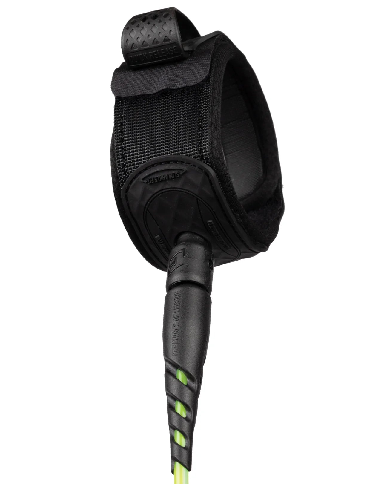 CREATURES OF LEISURE RELIANCE 2.0 LITE DUTY 5FT SLIM CUFF LEASH - PINE LIME TWIST BLACK