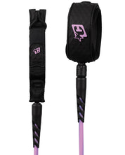 CREATURES OF LEISURE RELIANCE 2.0 STANDARD DUTY 6FT SLIM ANKLE SURF LEASH GUAVA TWIST BLACK