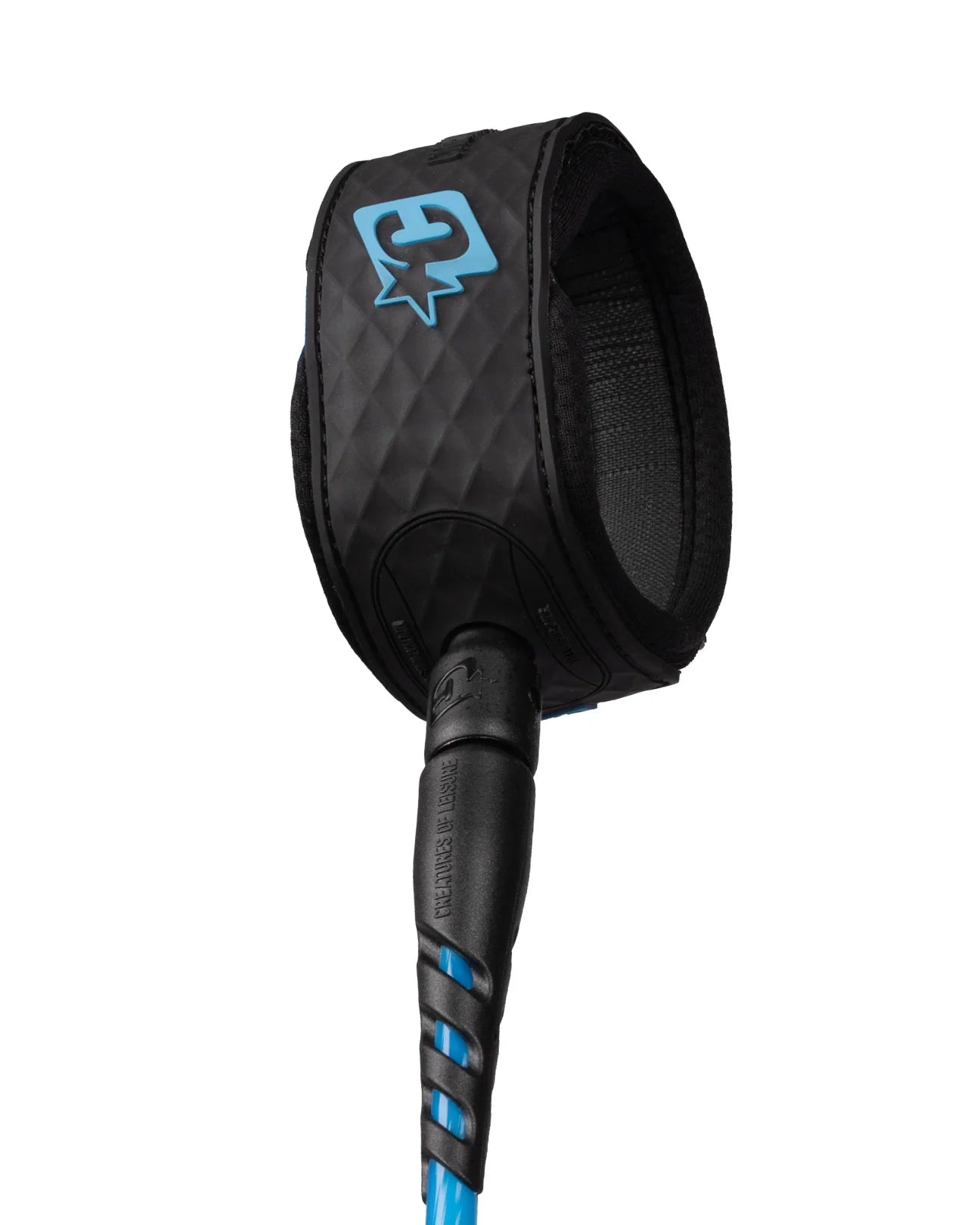 CREATURES OF LEISURE RELIANCE 2.0 STANDARD DUTY 6FT SURF LEASH CYAN TWIST BLACK