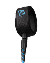 CREATURES OF LEISURE RELIANCE 2.0 STANDARD DUTY 6FT SURF LEASH CYAN TWIST BLACK