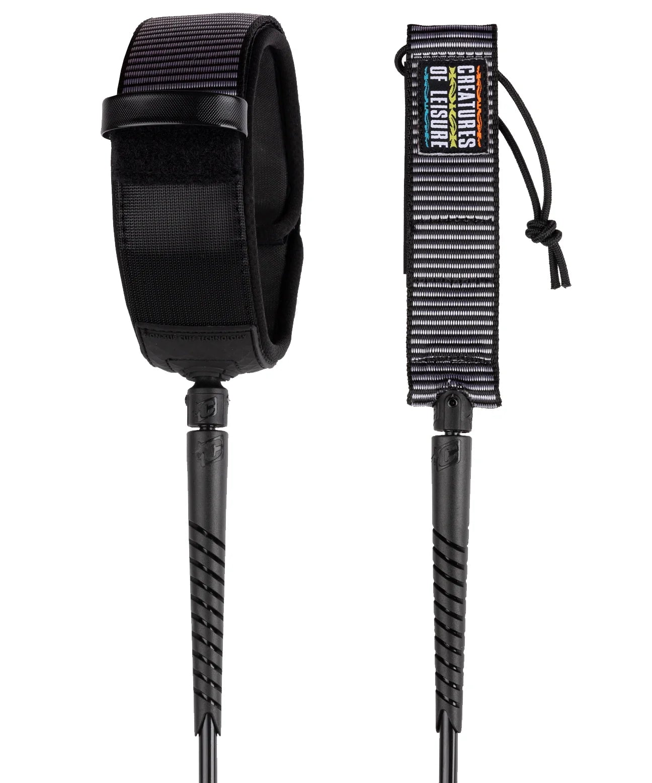 creatures-of-leisure-reliance-longboard-knee-9-hardwear-art-series-leash-black-thorn1.webp